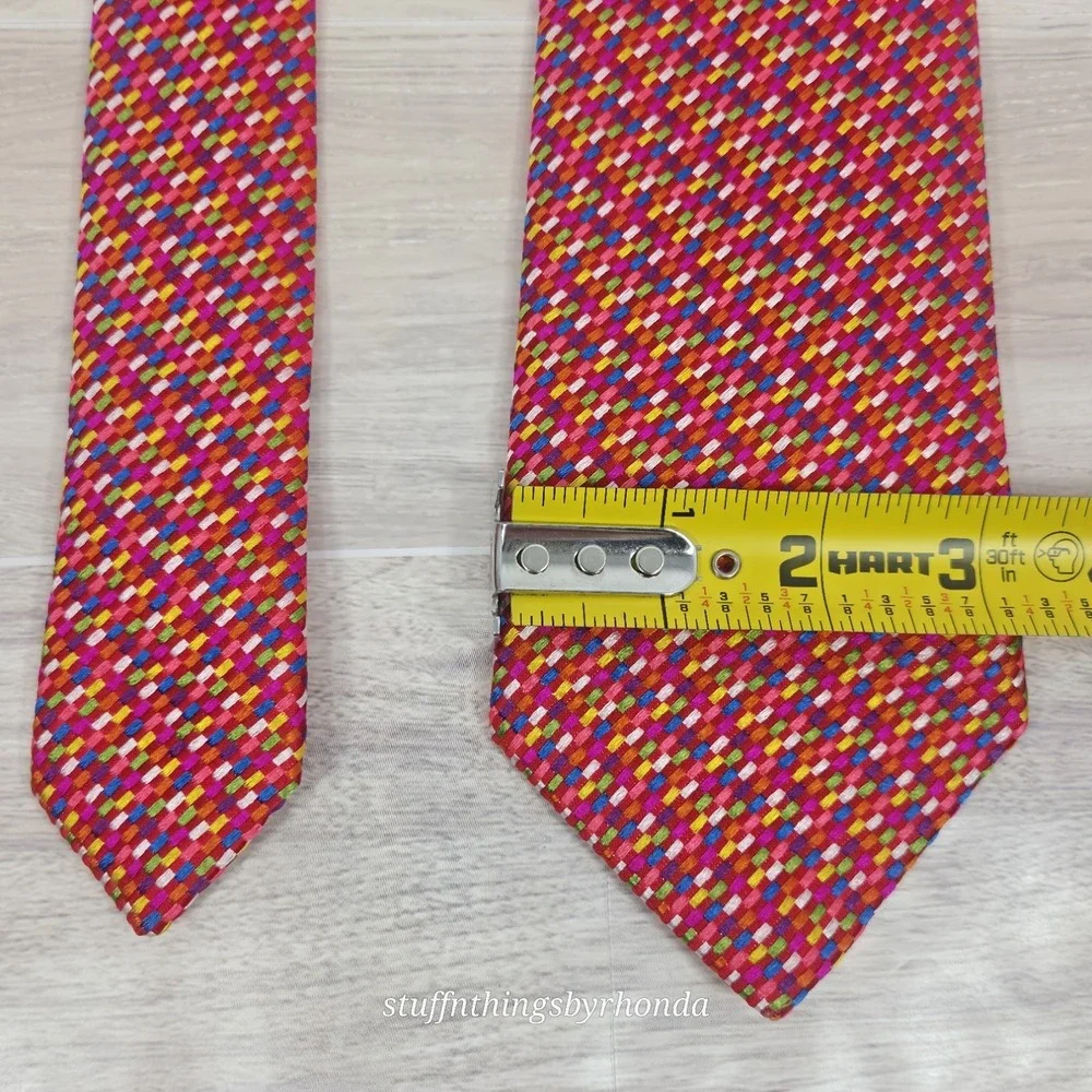 Charles Tyrwhitt‎ Made In England Colorful Woven 100% Silk Tie 58